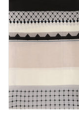 GEOMETRIC SYMPHONY SCARF-BEIGE-BLACK