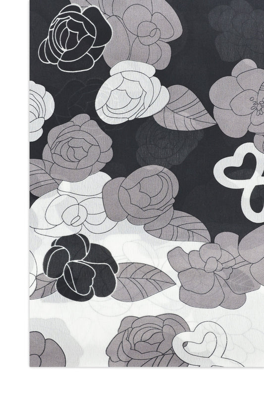 SPRING SPLENDOR SCARF-BLACK