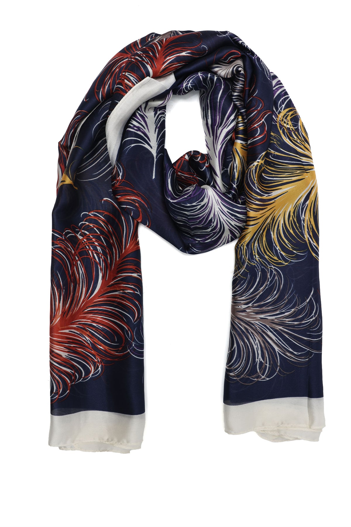 FEATHER FLOW SCARF-NAVY