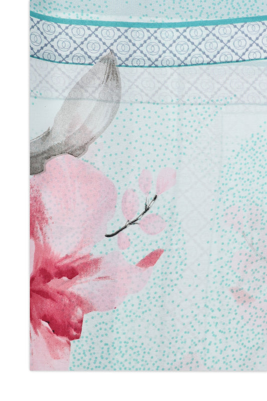 SOFT PETAL PRINT SCARF-BLU