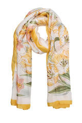 SPRING BLOSSOM SILK SCARF-YELLOW