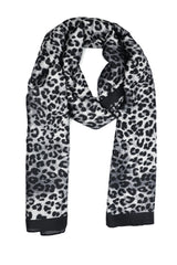 WILD EDGE LEOPARD SCARF-BLACK