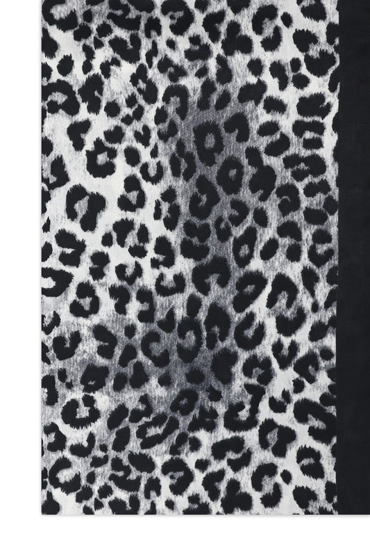 WILD EDGE LEOPARD SCARF-BLACK