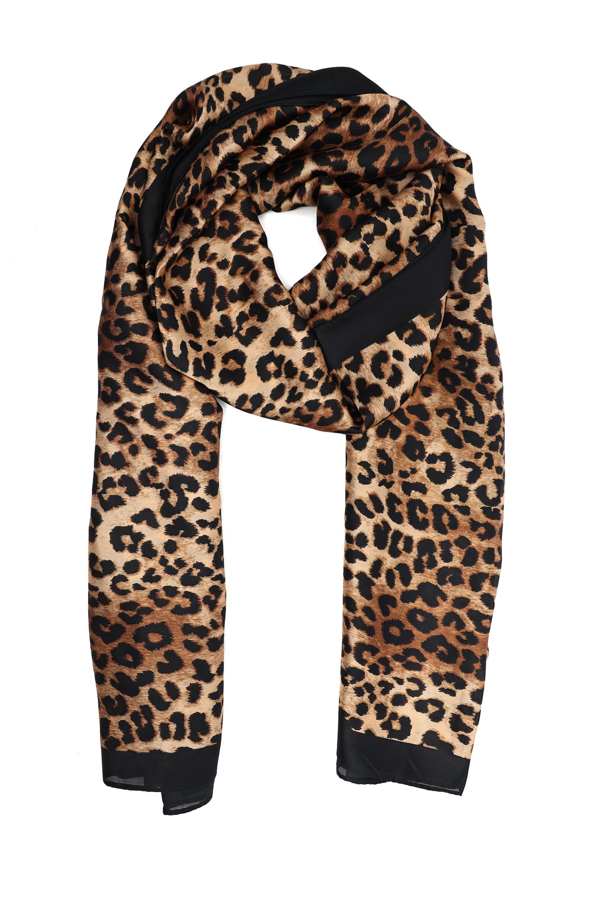 WILD EDGE LEOPARD SCARF-BROWN