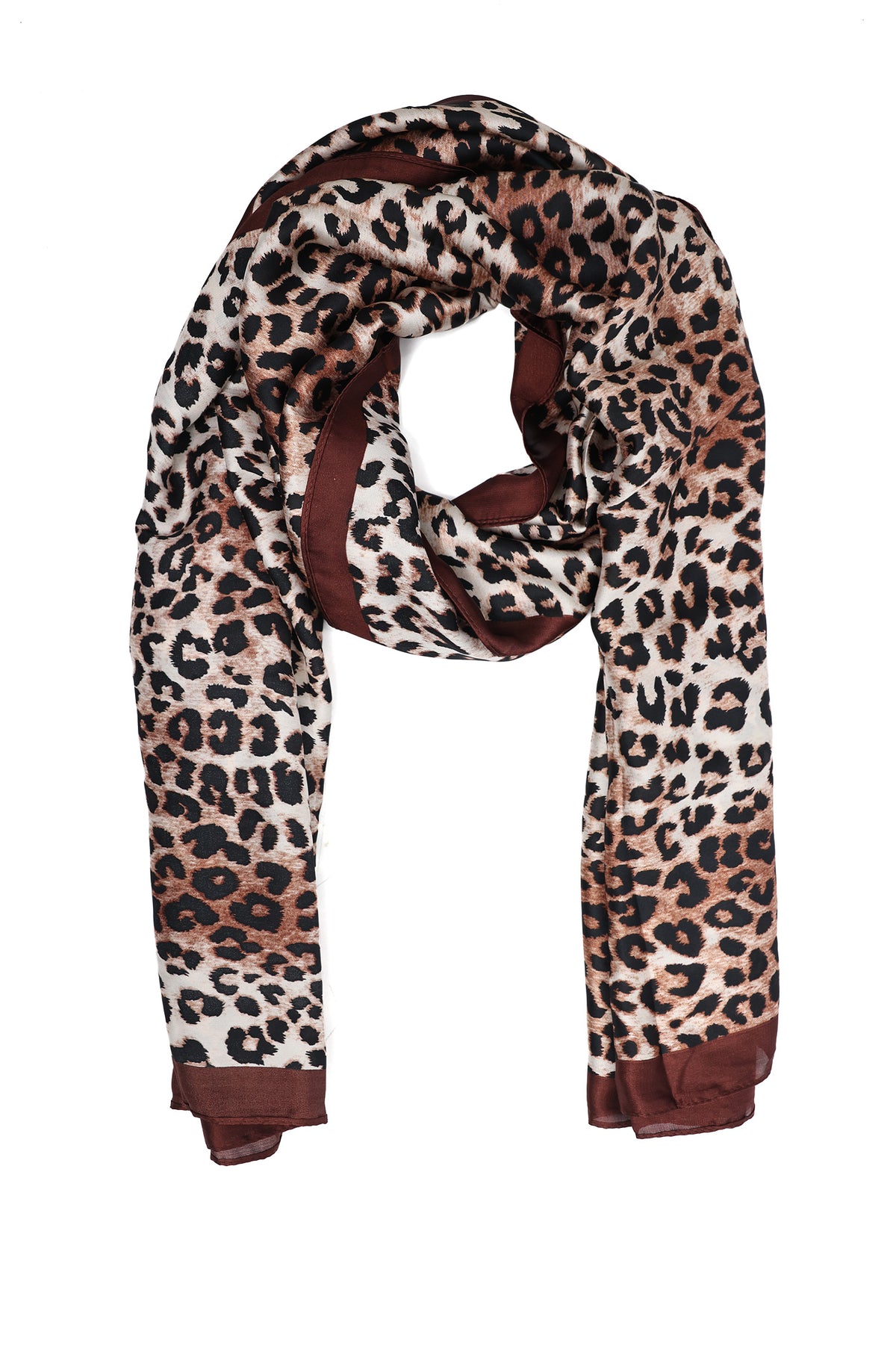 WILD EDGE LEOPARD SCARF-BEIGE