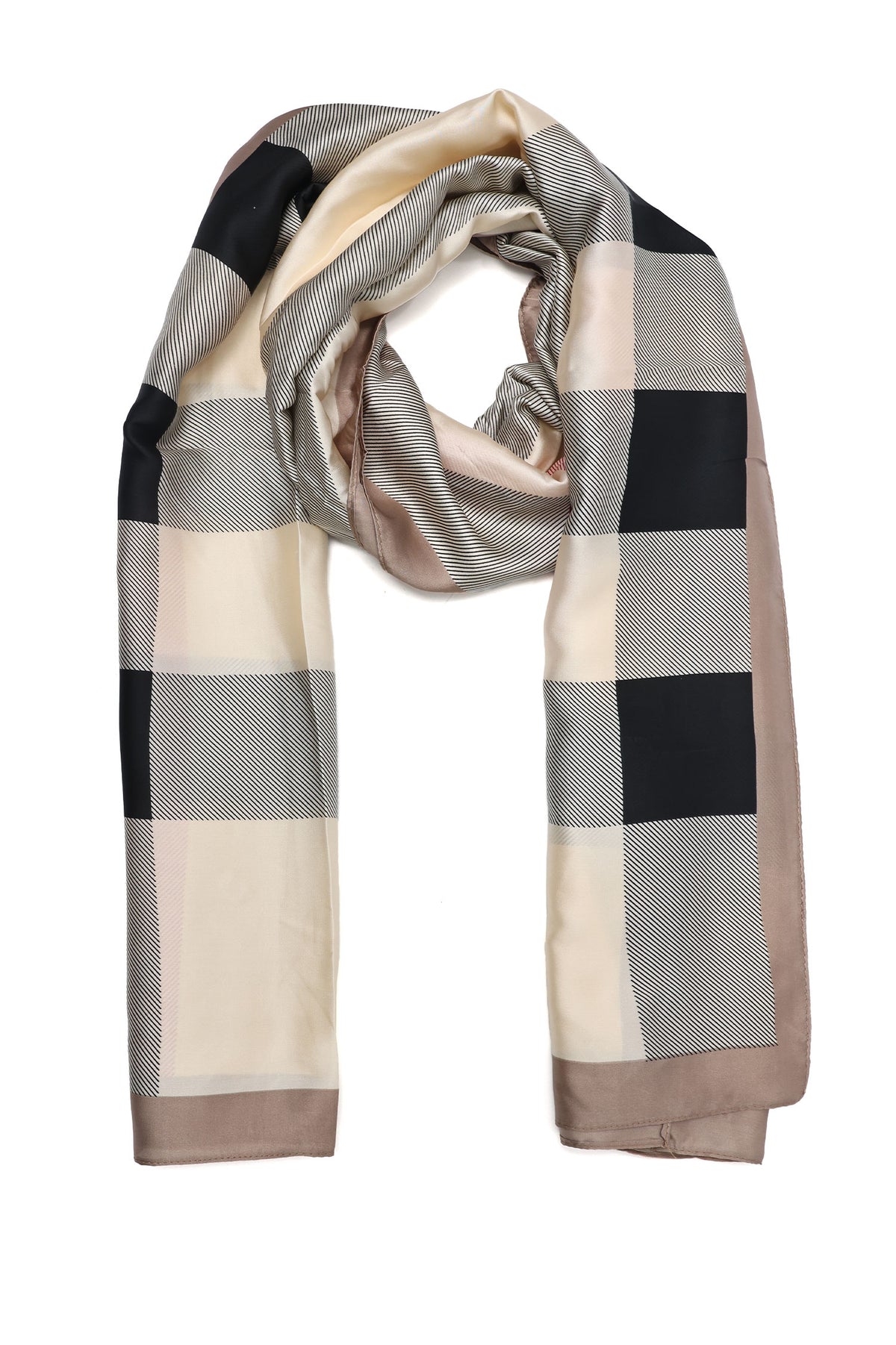 MODERN CHECK VEIL-BEIGE