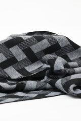 GEOMETRIC WEAVE SCARF-BLACK