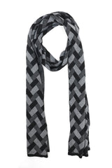 GEOMETRIC WEAVE SCARF-BLACK