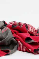FLORAL SCARF-MAROON