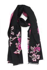 FLORAL SCARF-FUCHSIA