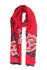FLORAL SCARF-MAROON