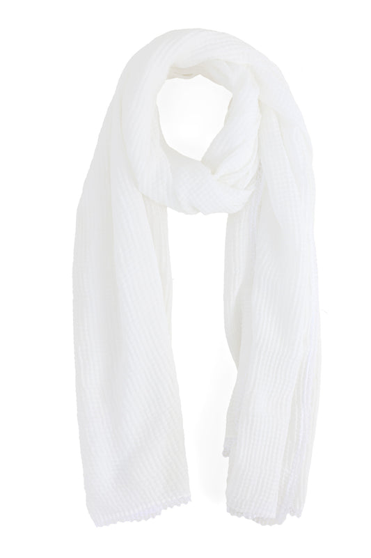 ARTISAN'S WEAVE SCARF-WHITE