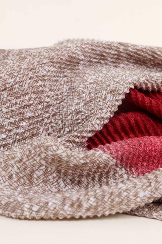ARTISAN'S WEAVE SCARF-BEIGE-RED