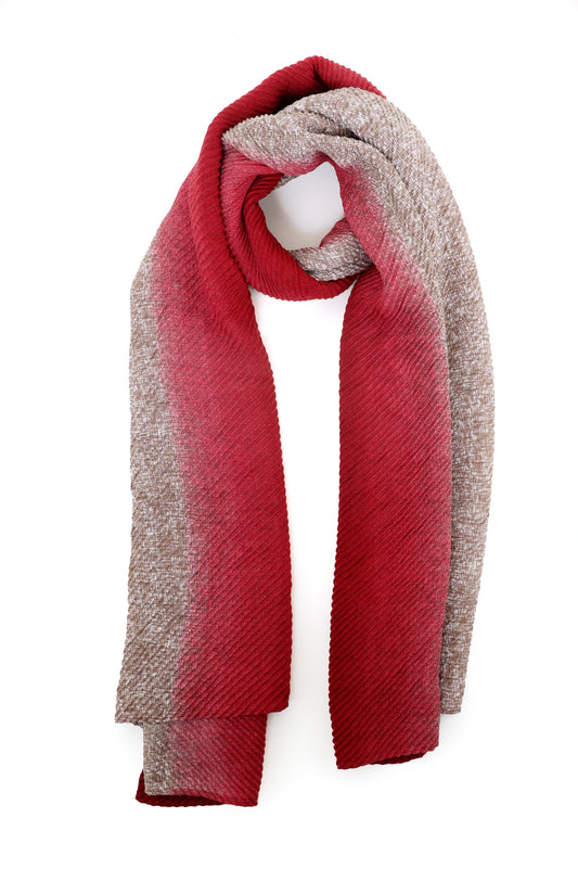 ARTISAN'S WEAVE SCARF-BEIGE-RED