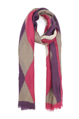 CHECK DESIGN SCARF-PURPLE