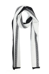 DUAL-TONE GEOMETRIC SCARF-BLACK