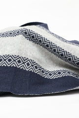 DUAL-TONE GEOMETRIC SCARF-NAVY