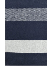 CHECKERED PANEL SCARF-NAVY