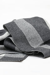 CHECKERED PANEL SCARF-BLACK