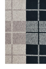 WINDOWPANE CHECK SCARF-BEIGE