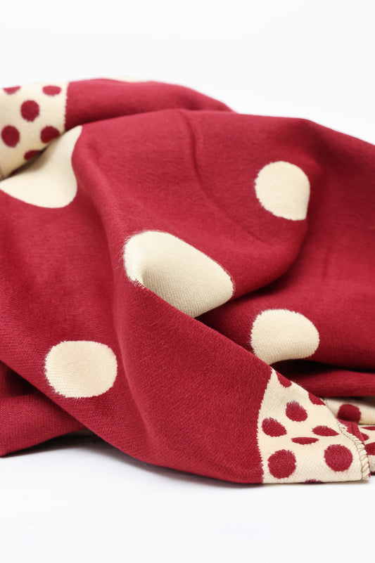 POLKA HARMONY SCARF-MAROON