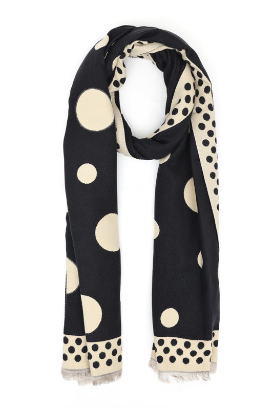POLKA HARMONY SCARF-BLACK