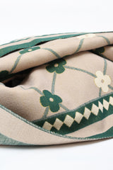FLORAL PATTERNED WOVEN SCARF-GREEN