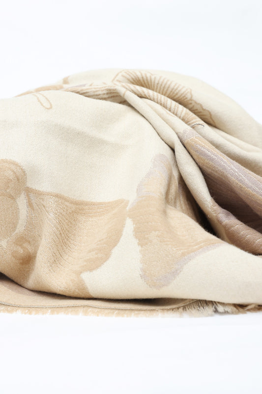 FLORAL NOIR WRAP-BEIGE