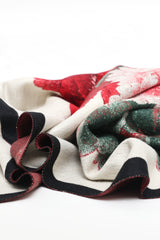 FLORAL PRINT FRINGED SCARF