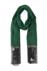 TWILIGHT GARDEN MESH SCARF-DK-GREEN