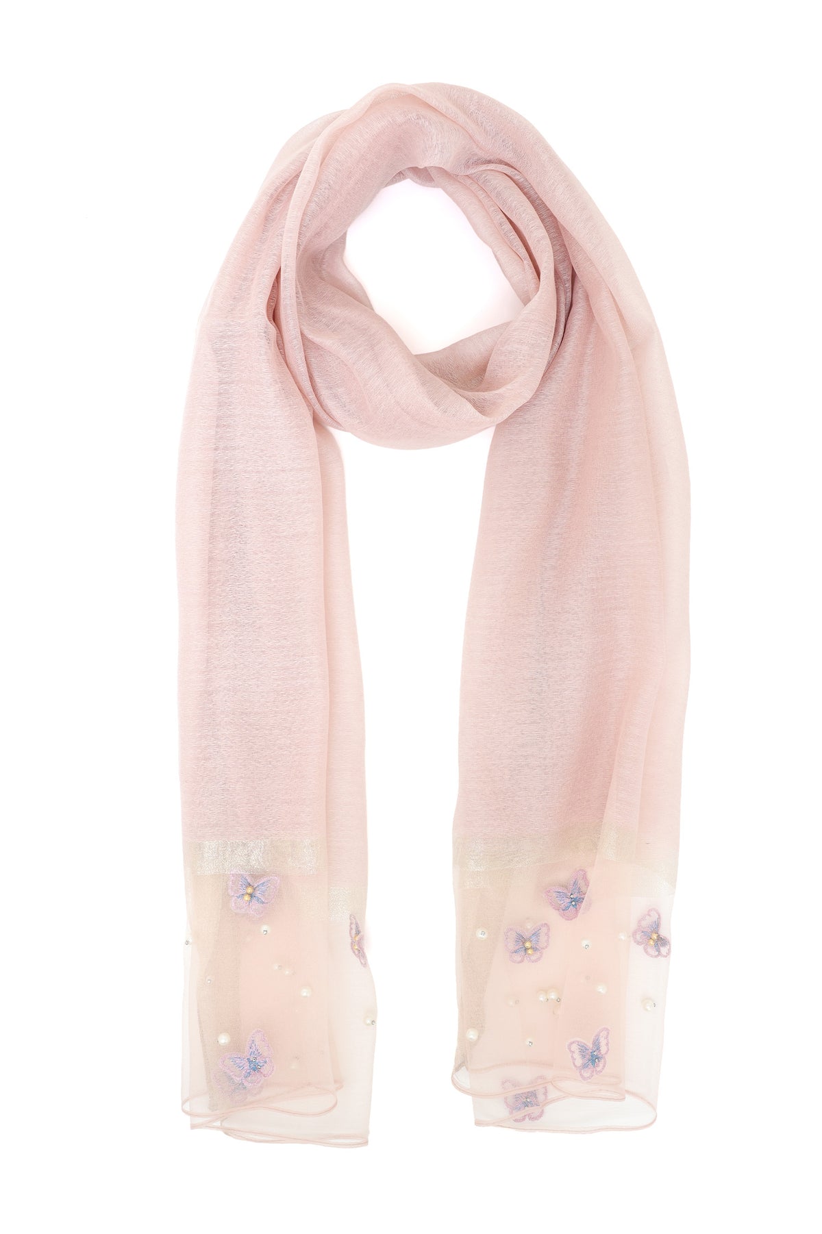 TWILIGHT GARDEN MESH SCARF-PINK