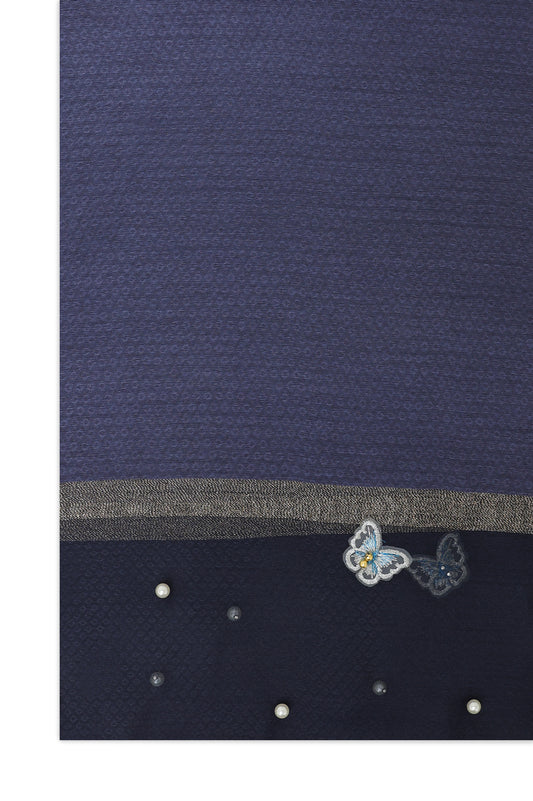 TWILIGHT GARDEN MESH SCARF-NAVY