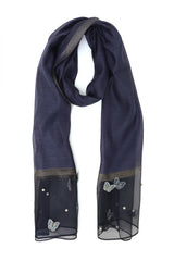 TWILIGHT GARDEN MESH SCARF-NAVY