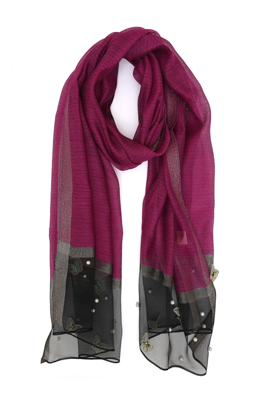 TWILIGHT GARDEN MESH SCARF-PURPLE