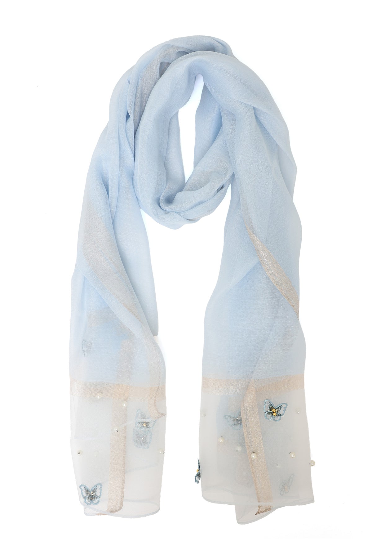 TWILIGHT GARDEN MESH SCARF-S-BLUE