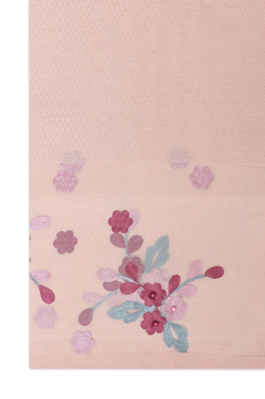 ORGANZA BLOOM LAYERED SCARF-PINK