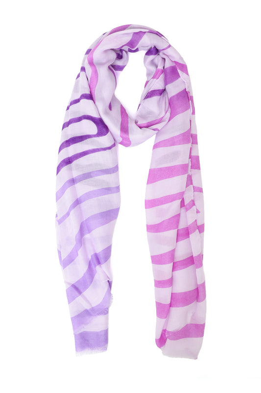 TROPICAL LINE FLOW SCARF-PURPLE