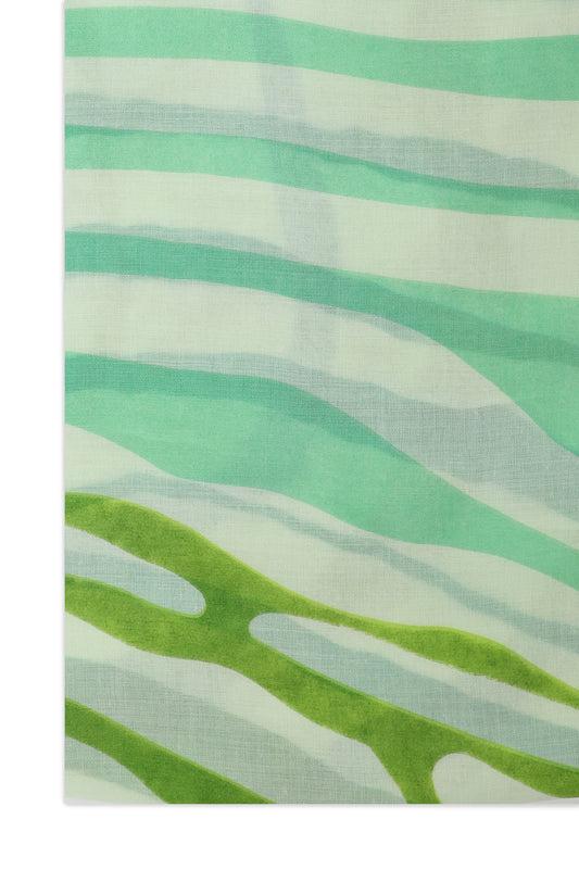 TROPICAL LINE FLOW SCARF-GREEN