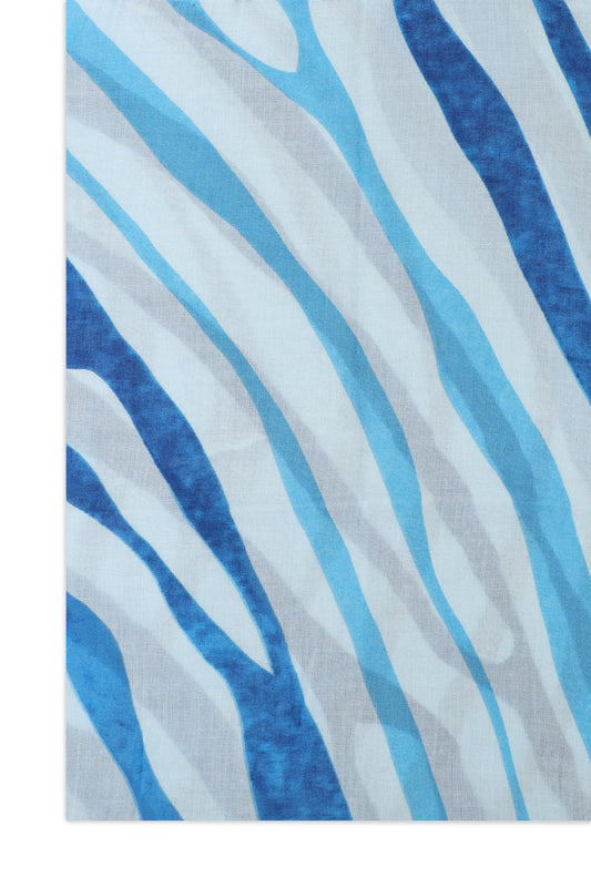 TROPICAL LINE FLOW SCARF-BLUE