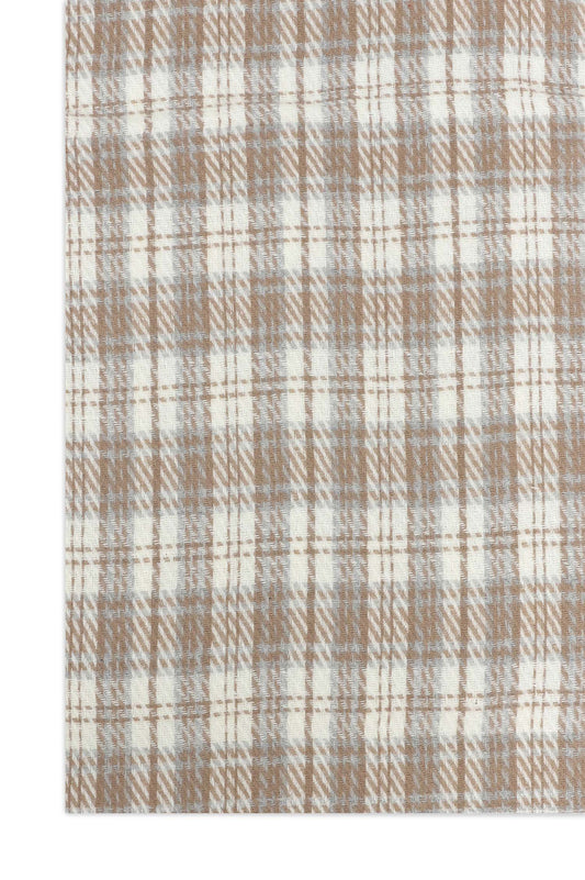 WINTER CHECK SCARF-BEIGE/BROWN