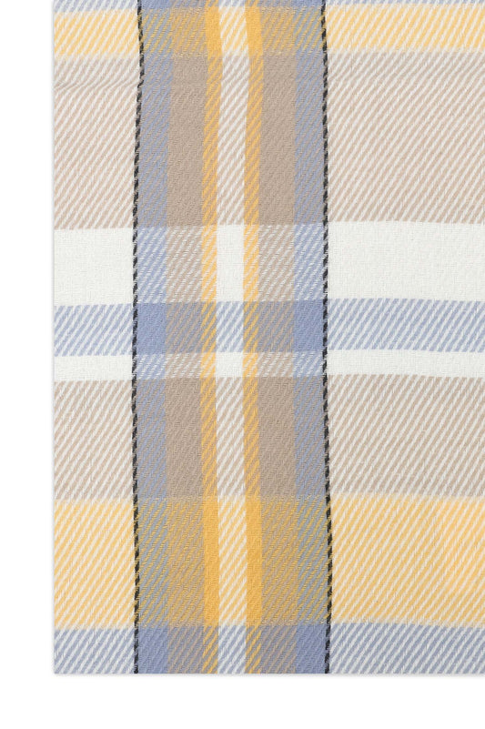 KNIT WRAP SCARF-YELLOW/WHT