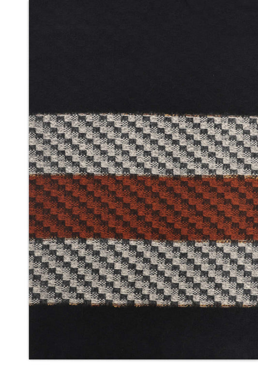 AUTUMN CLASSIC SCARF-RUST/BLK