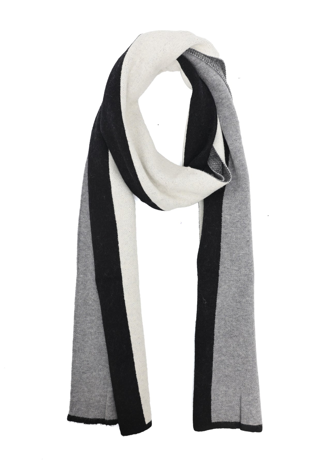 STRIPRE METRO SCARF-GREY/BLK