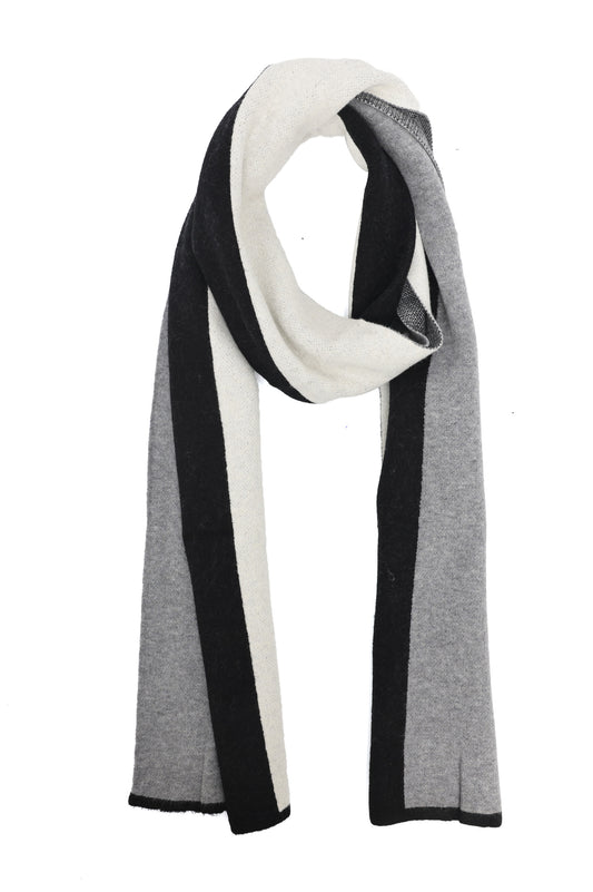 STRIPRE METRO SCARF-GREY/BLK
