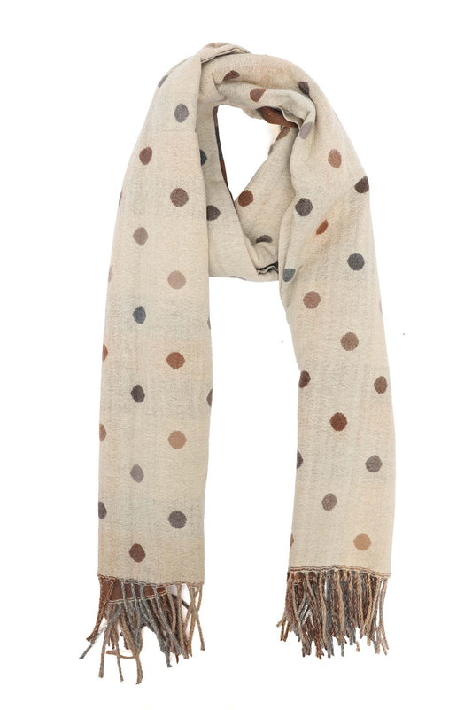 DOT CLOUD SCARF-BEIGE