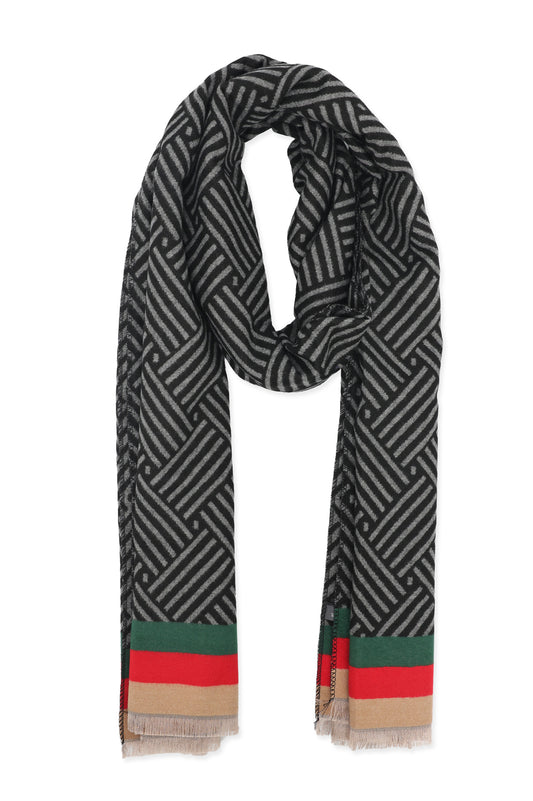 SQUARE FAME SCARF-CHARCOL