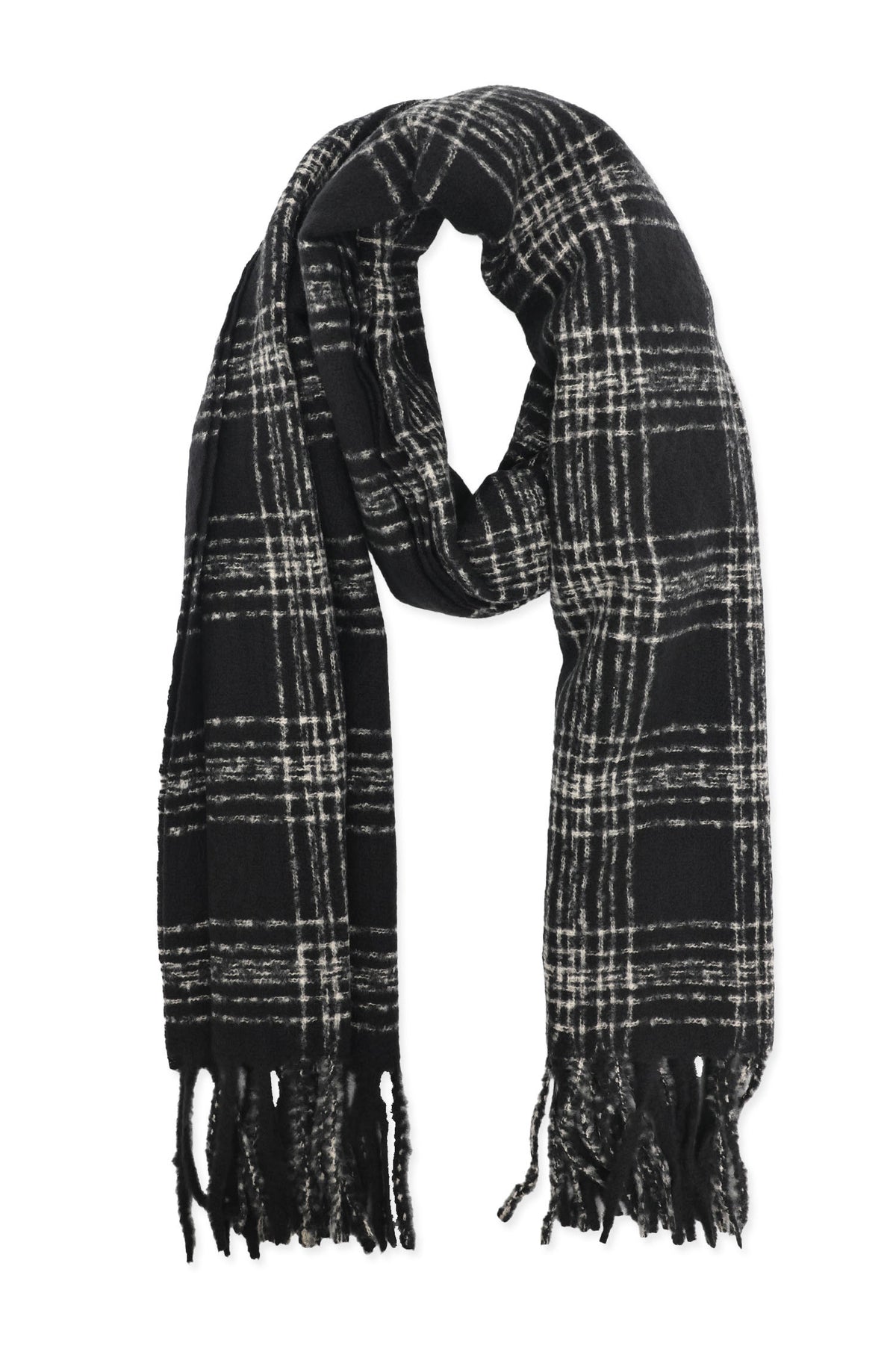 WINTER BRUSHED SCARF-BLACK
