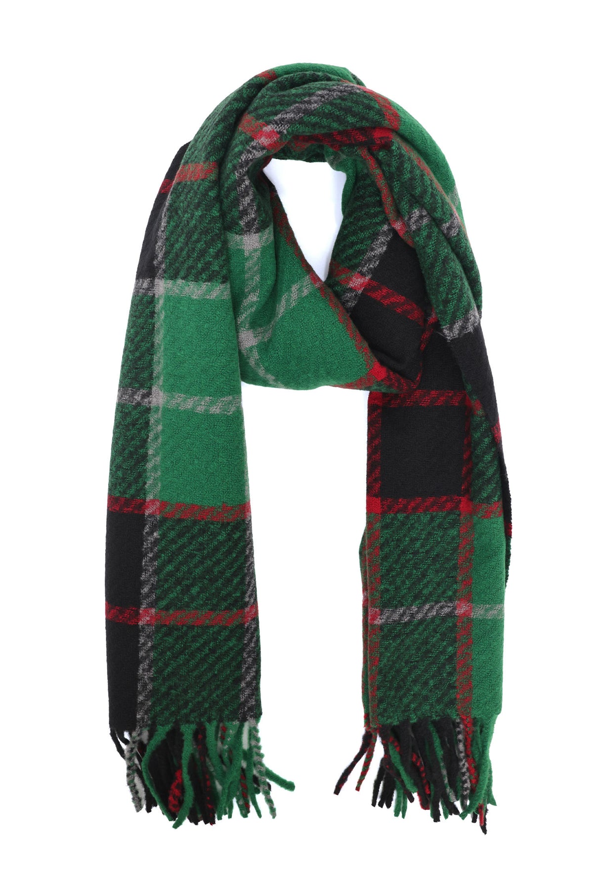 MODERN CHECK SOFT SCARF-GREEN