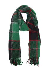 MODERN CHECK SOFT SCARF-GREEN