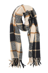 MODERN CHECK SOFT SCARF-BEIGE